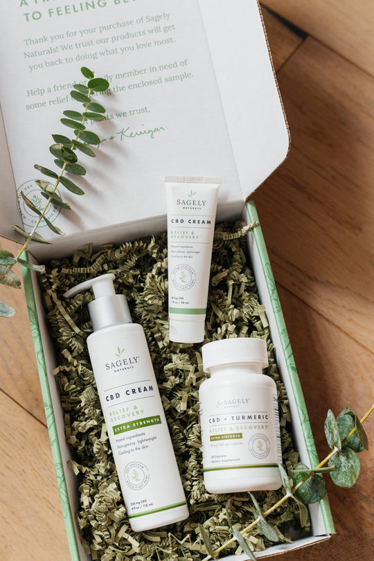 Sagely Naturals Relief & Recovery CBD Collection.